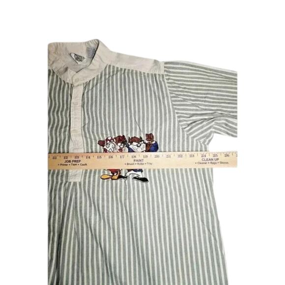 Vintage Looney Tunes, Warner Bros Sleepwear, Taz Pajama Shirt, 90s Nightshirt, - Picture 7 of 8